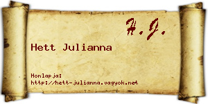 Hett Julianna névjegykártya